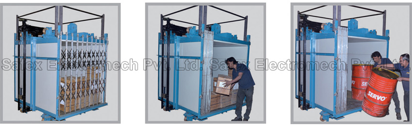 Goods Elevator, Cage Hoists, Hoists, Goods Lift, Cage Hoists Manufacturer, Cage Hoists Exporter, Cage Hoists India, Safex Electromech
